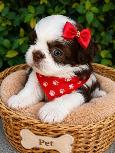 Shih tzu Mini Linhagem Chocolate Com Garantia
