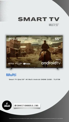 Smart TV Qled 55" 4K Multi Android 3HDMI 2USB - TL073