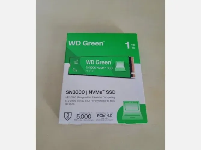 (NOVO) SSD NVMe WD Green SN 3000 PCi 4.0 e 1 TB de memória.