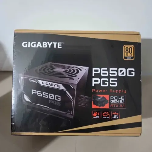Fonte Gigabyte P650G PG5, 650W, ATX 3.1, PCIe 5.1, 80 Plus Gold, Preto, GP-P650G-PG5