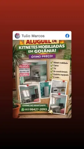 Aluguel de quitinetes Mobiliadas disponível para alugar em Goiânia Go 