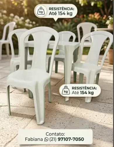 Mesa e cadeira para jardim 