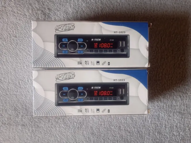 Rádio Automotivo Bluetooth H-TEC Novo Na Caixa Completo Com Controle e Chicote 
