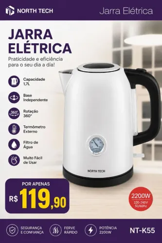 Jarra elétrica 2200w (com termômetro externo)