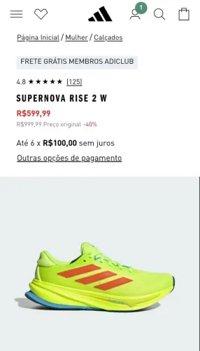 Adidas Supernova Rise 2 ( tam 36)