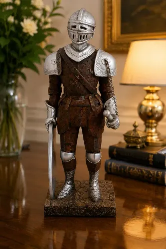 Estátua Cavaleiro Medieval em Resina 31cm