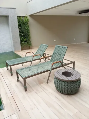 Conjunto espreguiçadeiras em corda náutica