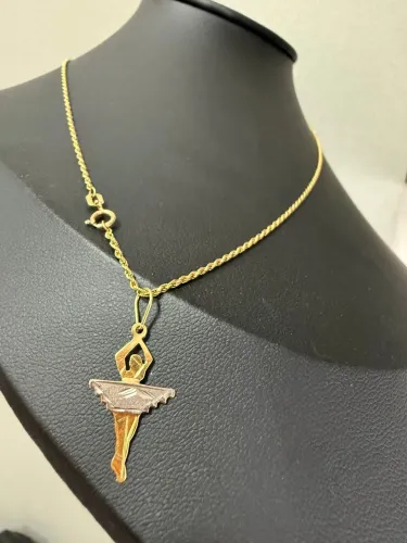 Corrente Cabo de Aço 3.17g de ouro 18k procedência garantia eterna