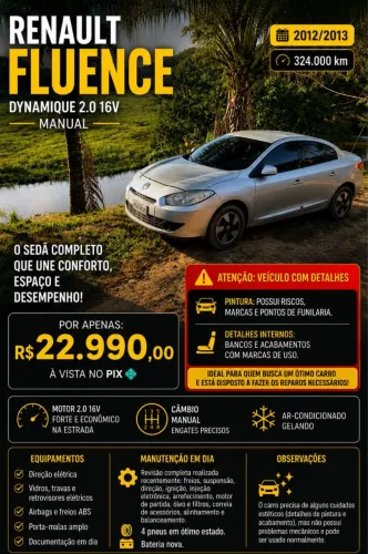 Renault Fluence Sed. Dynamique 2.0 16V Flex Mec. 2013