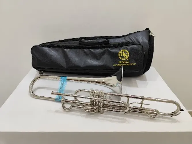 Trombone Hs Musical S761 Sib - Niquelado -NOVO - Aceito trocas -Parcelo 18x
