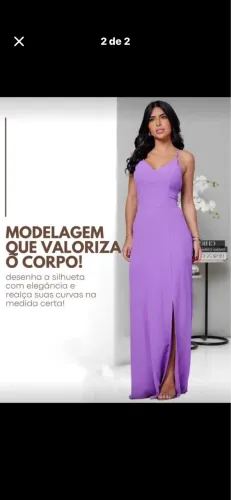 Vestido Longo Liso Fenda