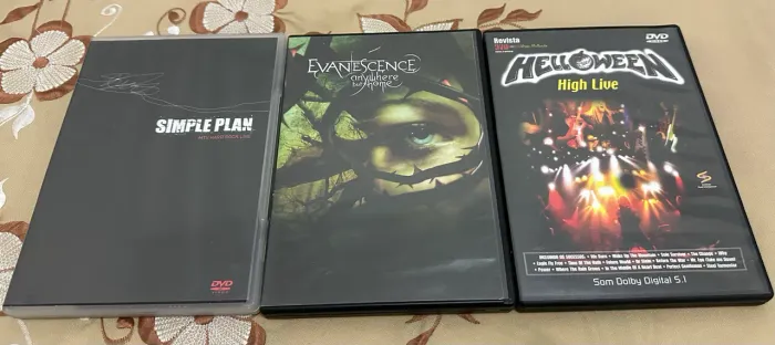Lote 3 DVDs Rock / Metal - Evanescence (CD+DVD), Simple Plan (CD+DVD) e Helloween