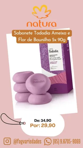Sabonete Natura Ameixa e Flor de Baunilha 5x 90g