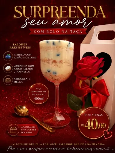 Bolo na taça: Surpreenda no dia dos namorados
