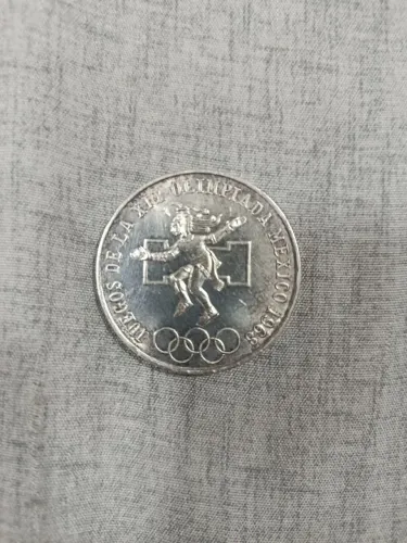 Moeda Olímpia México 1968 Prata 