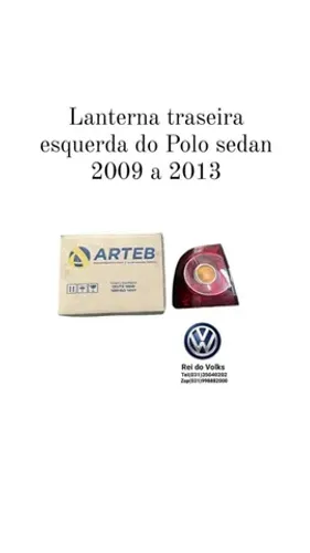 Lanterna traseira esquerda do Polo Sedan 