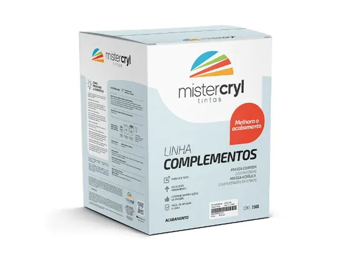 Massa Corrida Mistercryl 25 kg Caixa Premium Selo inmetro
