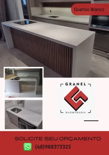 AE- Cozinha de Quartzo branco