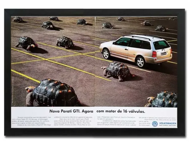 VW Parati GTI 16V bola - Quadro decorativo com propaganda original de revista