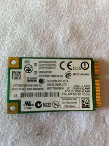 Placa Wireless Wi-fi Para Notebook Intel-usada.