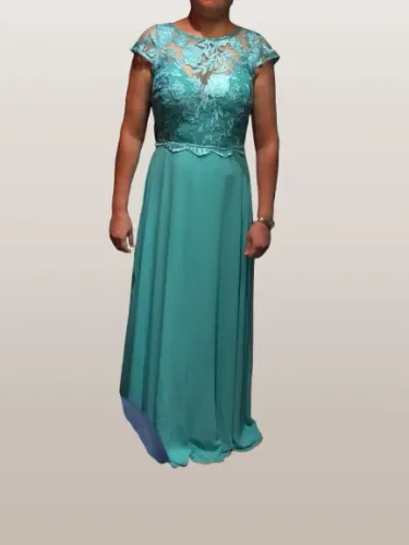 Vestido Longo Verde Água
