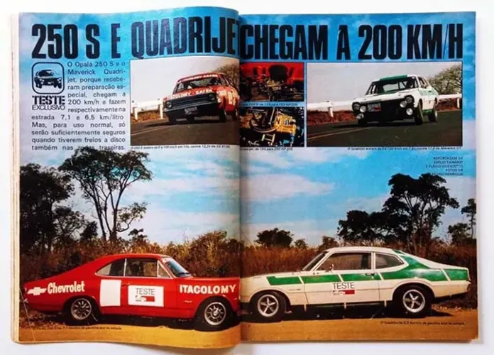 Opala 250-S, Maverick Quadrijet, Dodge, Corcel, VW TL - Revista Quatro Rodas 1974
