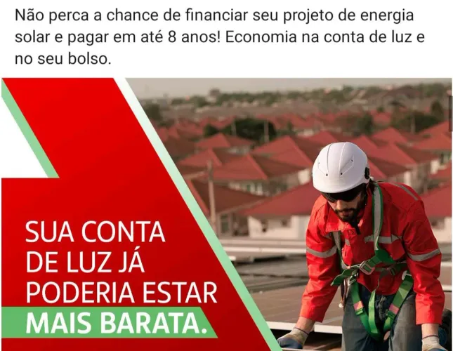 Financiamento de sistema de energia solar ( fotovoltaico)