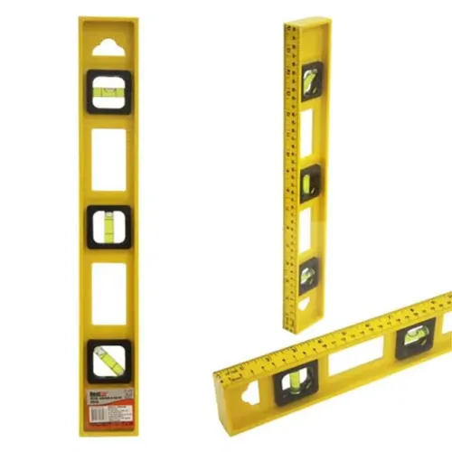 Nivel Amarelo de PP 30cm Com 3 Bolhas e Regua - Bestfer