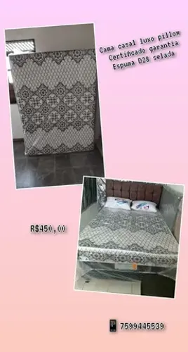 Cama box luxo com pillow, preço de à vista em 3 × sem juros no cartão 
