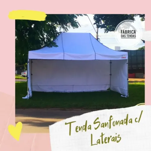 Tenda sanfonada 4,5x3 Nylon + 2 laterais Nylon 3m + 1 lateral Nylon 4,5m