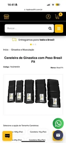 Caneleira de Ginastica com Peso Brasil Fit