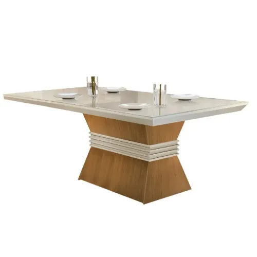 Mesa Agata 1.80m Imbuia.Off White Frete Grátis - Até 12x S/ Juros