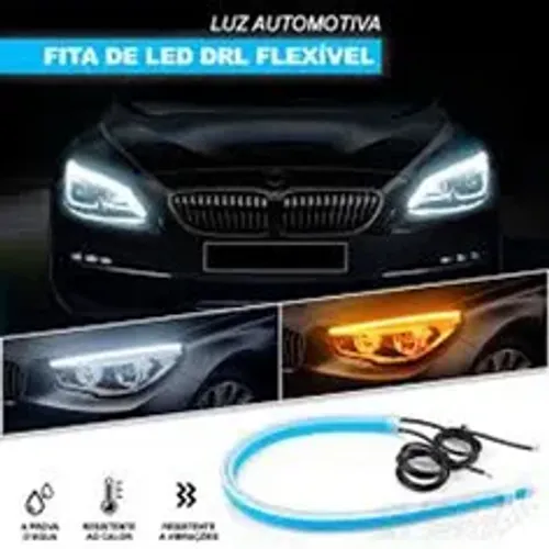 Fita Barra Led Farol Drl Sequencial Com Função Seta Slim  60cm valor par  