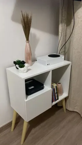 Aparador Novo, Buffet Retrô Bali Branco, Móvel De Canto, Armário e Criado Mudo