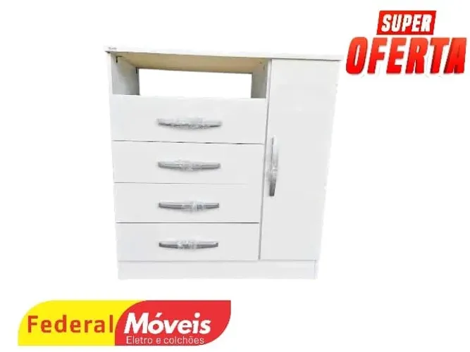 COMODA 1 PORTA 4 GAVETAS 84CM (TEMOS CREDIÁRIO) NOS CHAME NO WHATSAPP