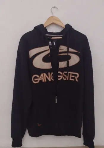 Moleton Gangster Preto com Zíper