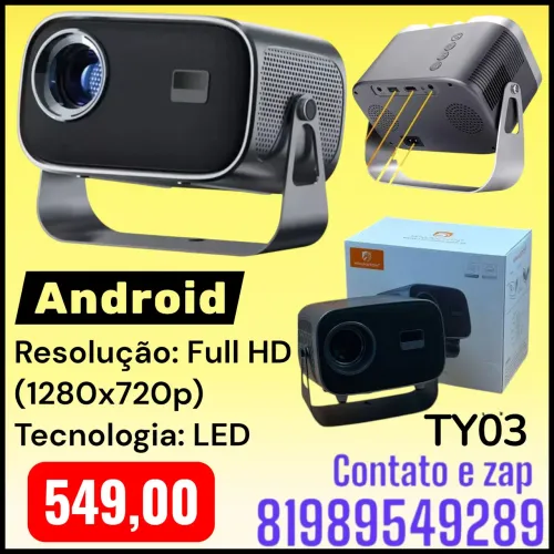 Projetor Lcd Portátil Bluetooth Wifi Android  Cor Cinza