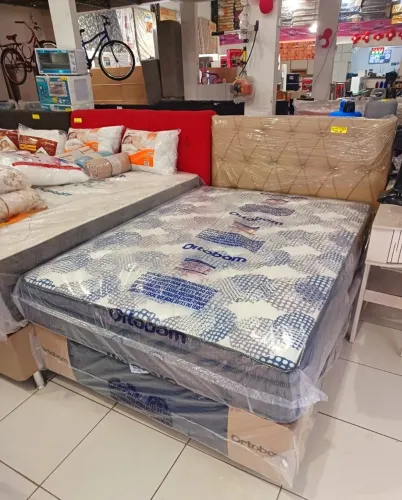 Cama de casal de molas ensacadas.Da Ortobom qualidade e conforto!