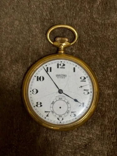 Relógio De Bolso Antigo Draconis 15 Rubis Folheado a Ouro, A Corda