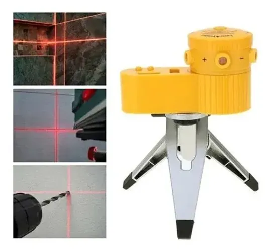 Nível Laser Giratório 360° Prumo Nivelador Com Tripé