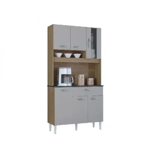 Cozinha coral damasco/off white 