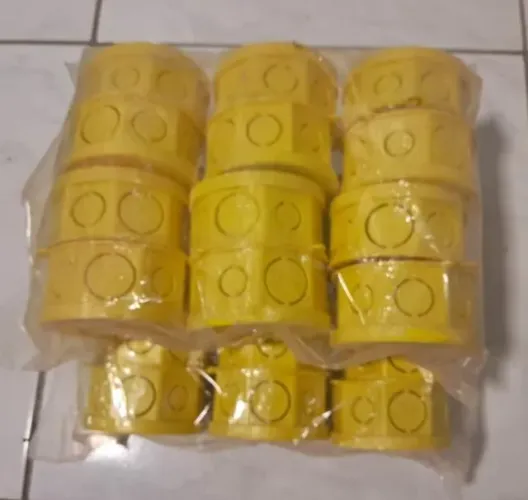 Caixa de Luz 4x4 Amarela Octagonal Krona 24 Unidades só 60,00