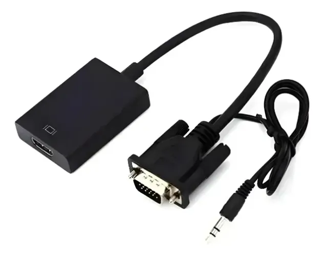 Adaptador Vga Macho P/ Hdmi Femea C/ Saída De Áudio Fy-550