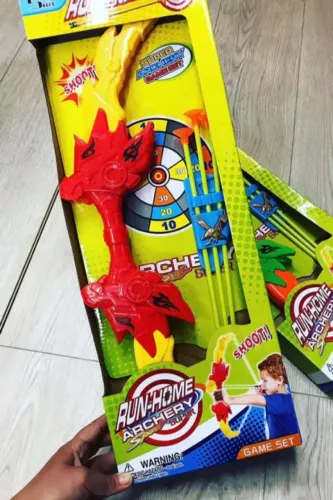 Arco e Flecha Infantil Brinquedo Com Luz e Alvo 