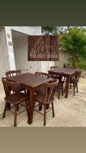 Conjunto mesa para restaurante. Móveis rústicos.
