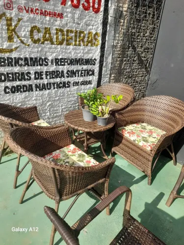 Conjunto de Cadeiras de Fibra Sintética para Área Externa