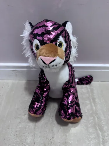 Pelúcia tigre com lantejoula e brilho