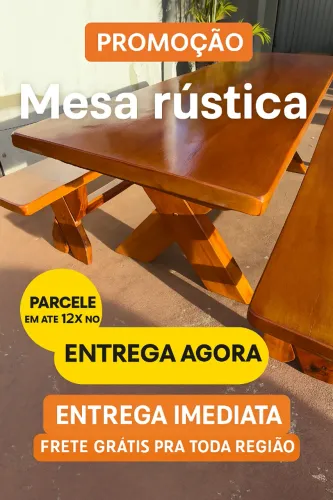 Promoção Imperdível - Mesa Rústica com Frete Grátis!