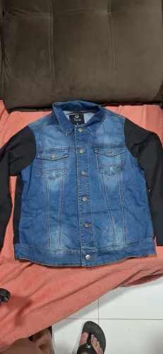 Jaqueta Jeans com Mangas Pretas Thing
