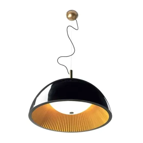 Luminária pendente cúpula preta